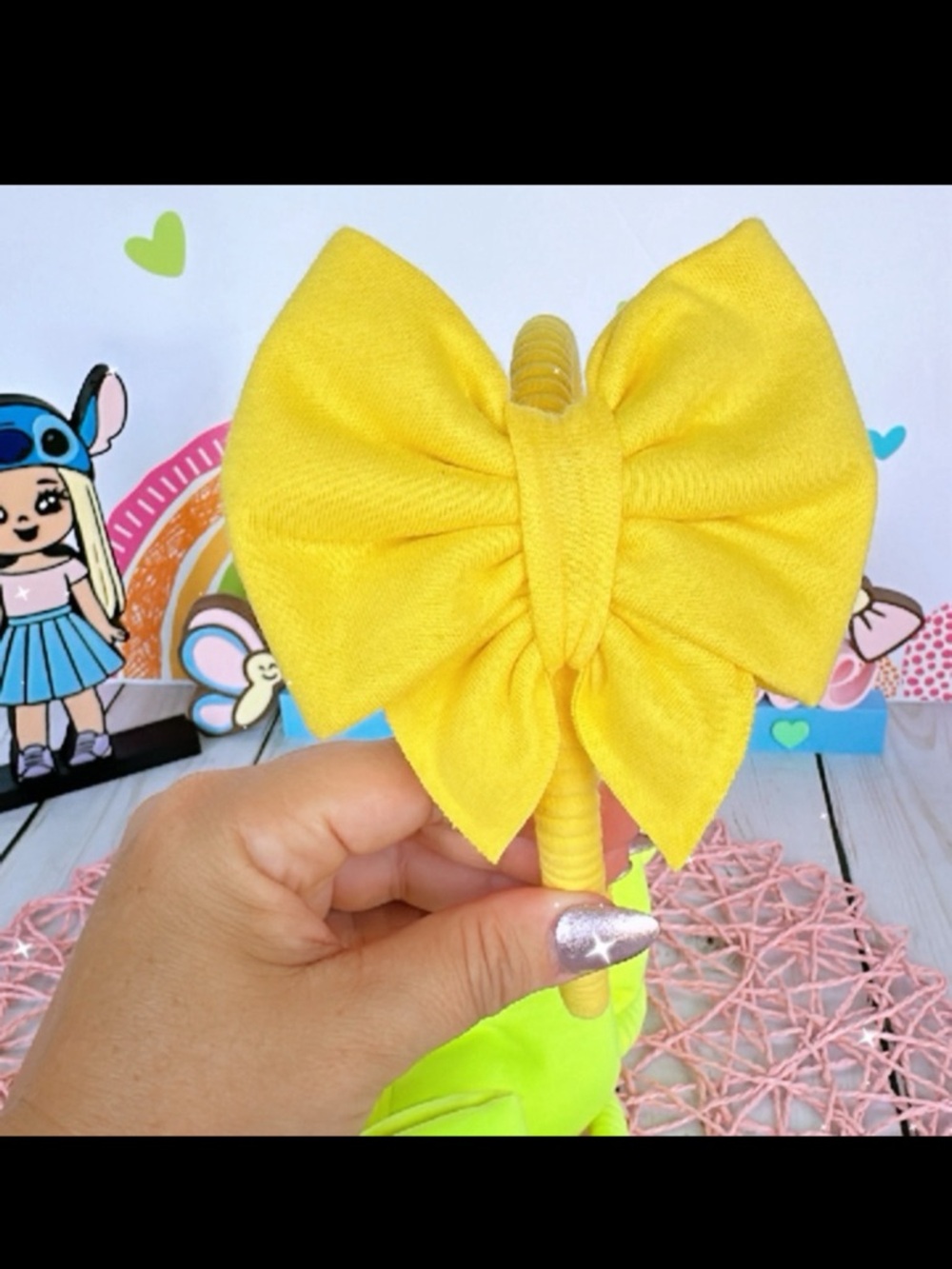 Bright Yellow Bow Headband